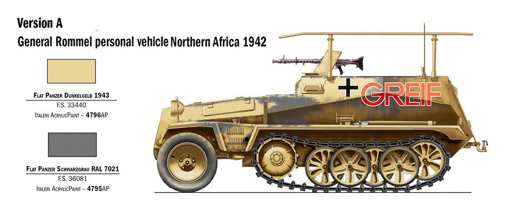 Italeri  1/72 Sd. Kfz. 250/3  Half Track Military Scale model kit 7034