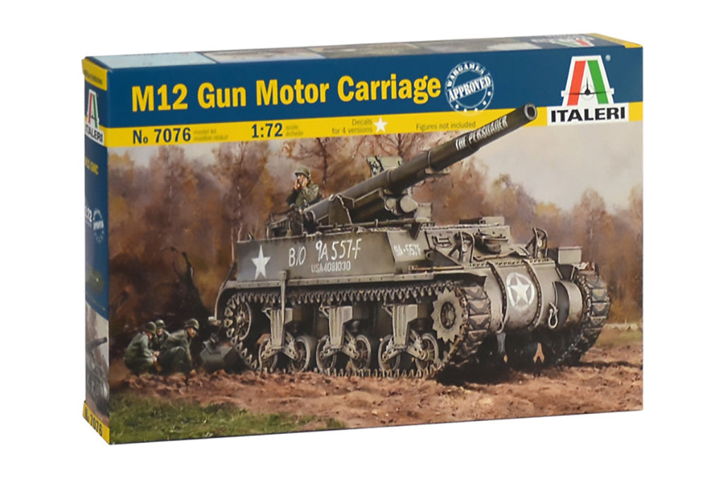 Italeri 1:72 M-12 GMC Military Tank Gun Scale Model Kit 7076