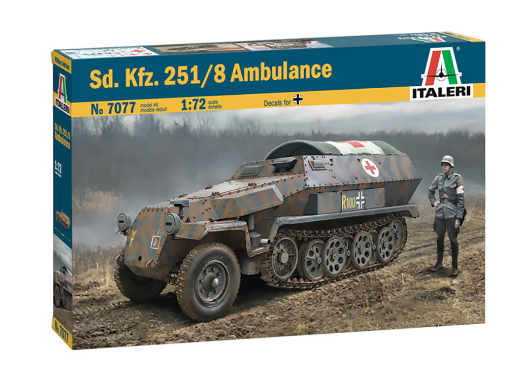 Italeri Sd.Kfz. 251/8 ambulance Half Track 1/72 Scale Model Kit 7077