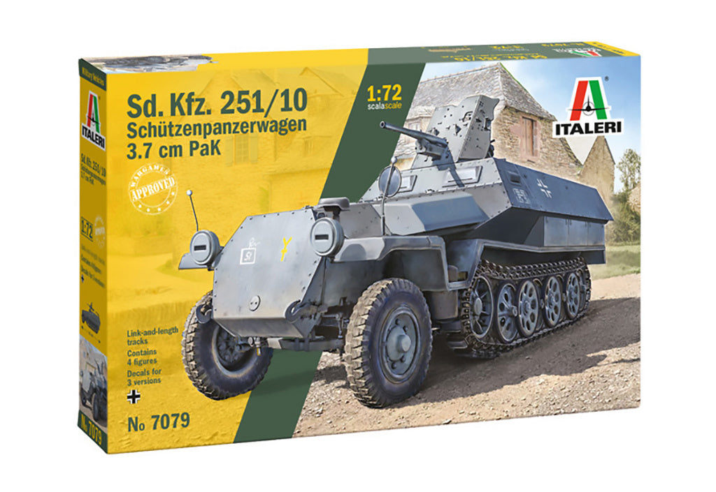 Italeri 1/72 Sd.Kfz. 251/10 Half track + 4 Figures Scale model kit 7079
