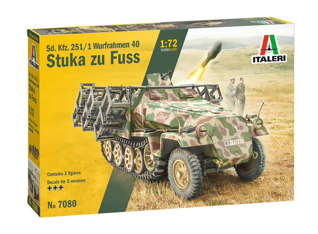 Italeri Sd.Kfz. 251/1 Stuka zu Fuss Half Track Miltary 1/72 Scale Model Kit 7080