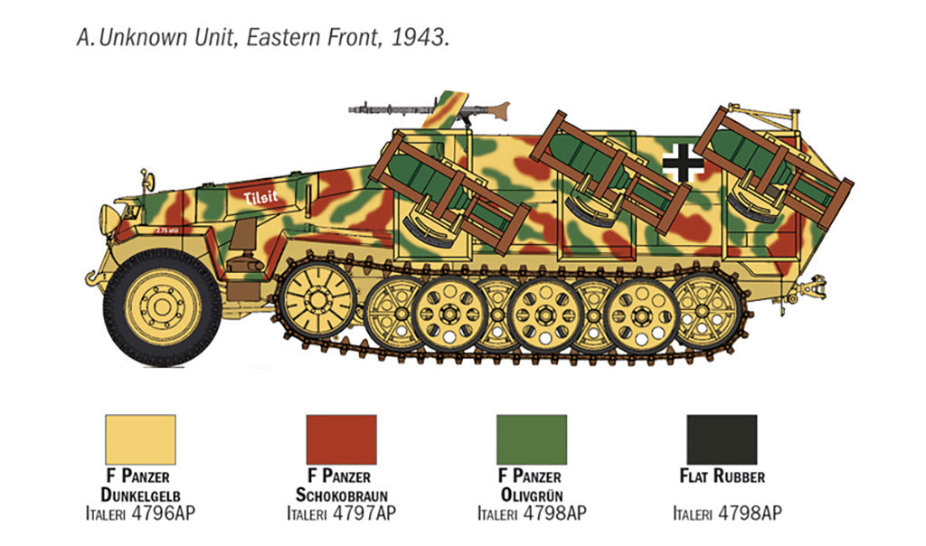 Italeri Sd.Kfz. 251/1 Stuka zu Fuss Half Track Miltary 1/72 Scale Model Kit 7080