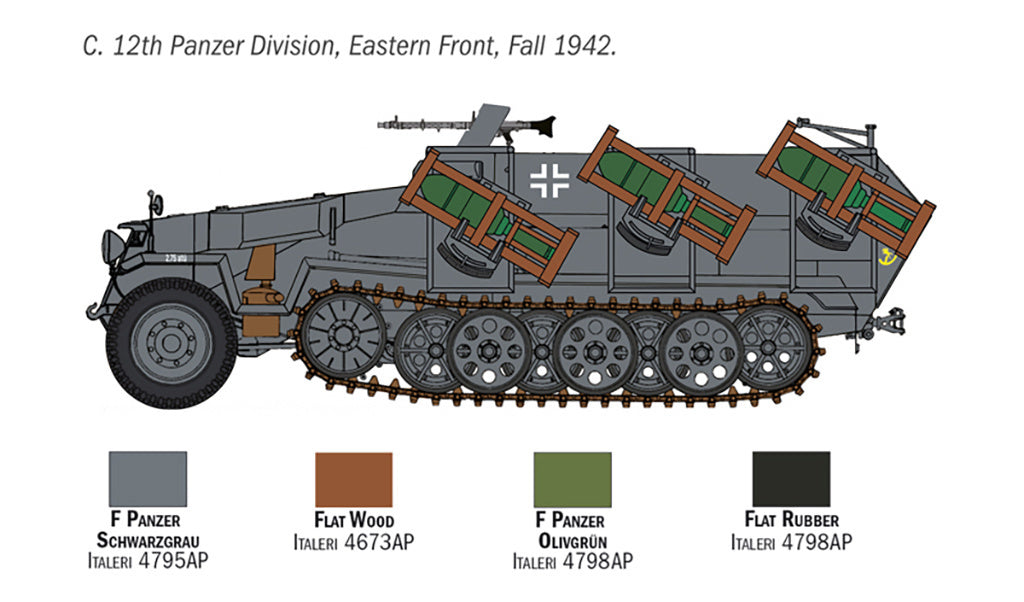 Italeri Sd.Kfz. 251/1 Stuka zu Fuss Half Track Miltary 1/72 Scale Model Kit 7080