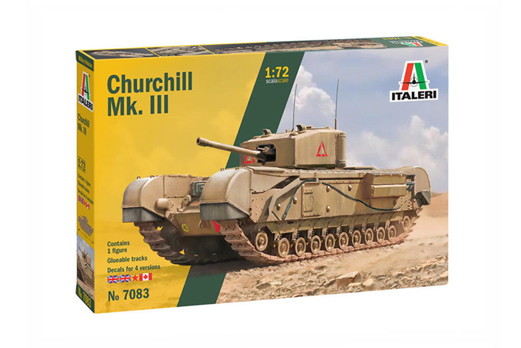 Italeri 1:72 Churchill Mk. III Tank Military Scale Model Kit 7083