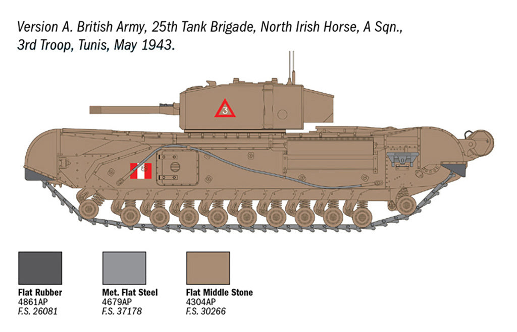 Italeri 1:72 Churchill Mk. III Tank Military Scale Model Kit 7083