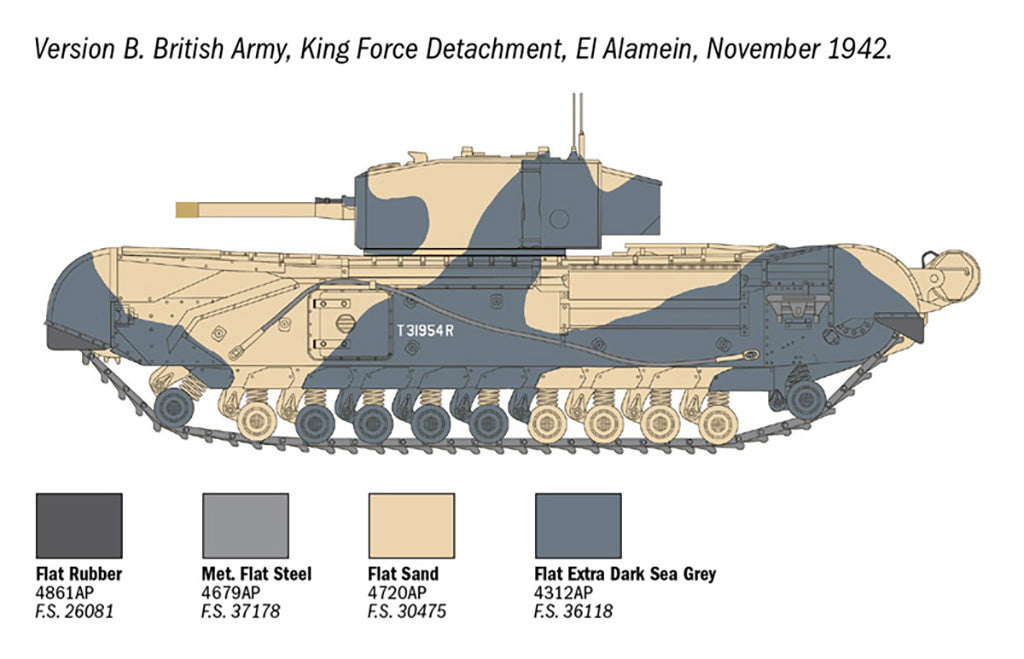 Italeri 1:72 Churchill Mk. III Tank Military Scale Model Kit 7083