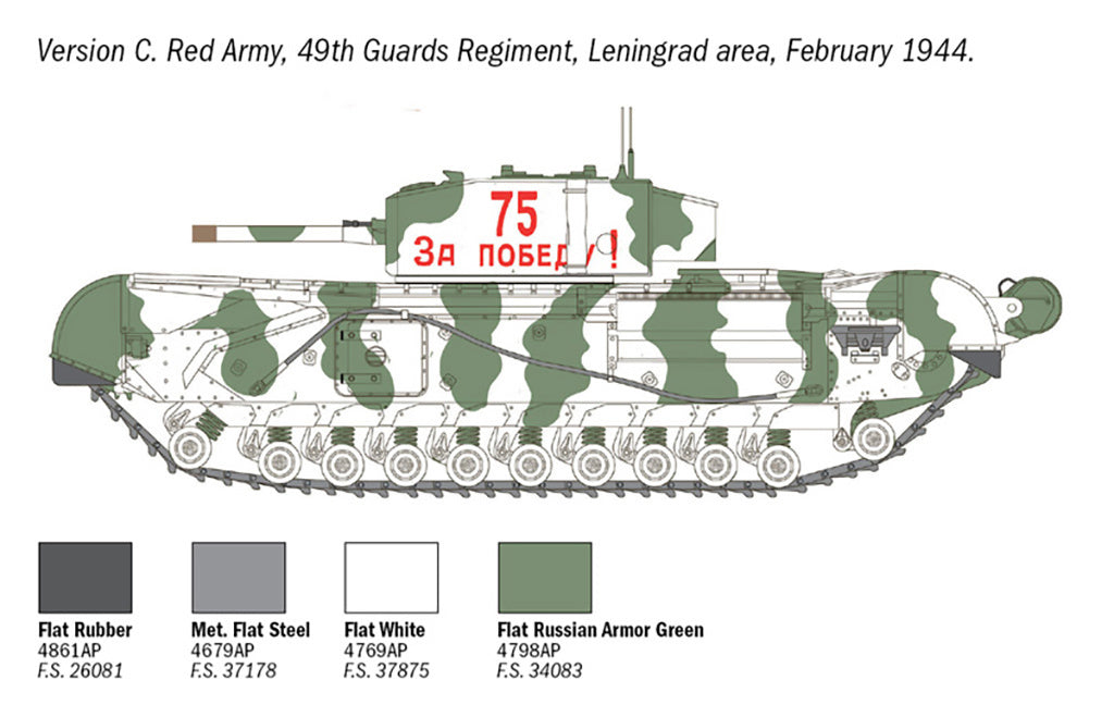 Italeri 1:72 Churchill Mk. III Tank Military Scale Model Kit 7083