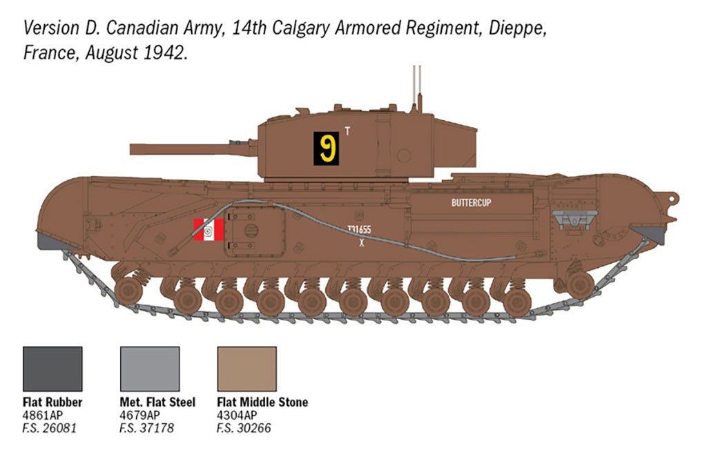 Italeri 1:72 Churchill Mk. III Tank Military Scale Model Kit 7083