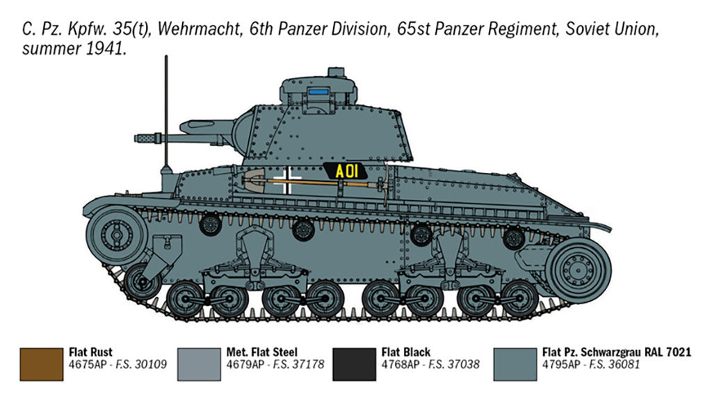 Italeri 1:72 Panzerkampfwagen 35 (t) Military Tank Scale Model Kit 7084