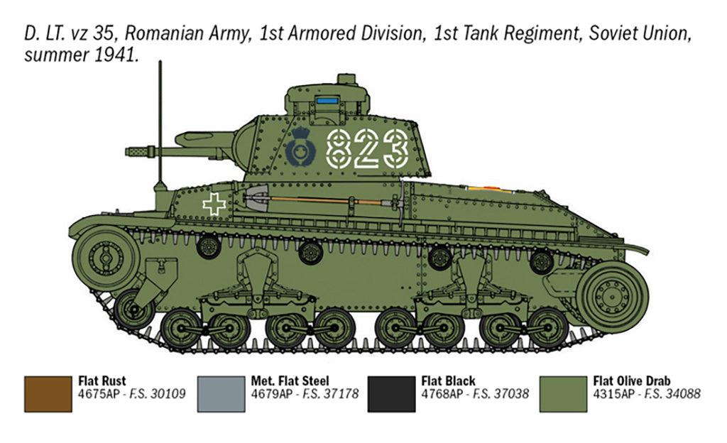 Italeri 1:72 Panzerkampfwagen 35 (t) Military Tank Scale Model Kit 7084