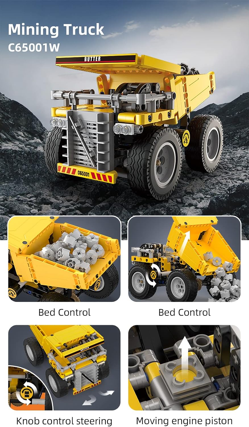 CaDA Heavy Duty Haul Dump Truck Building brick block Set 372 pcs C65001W