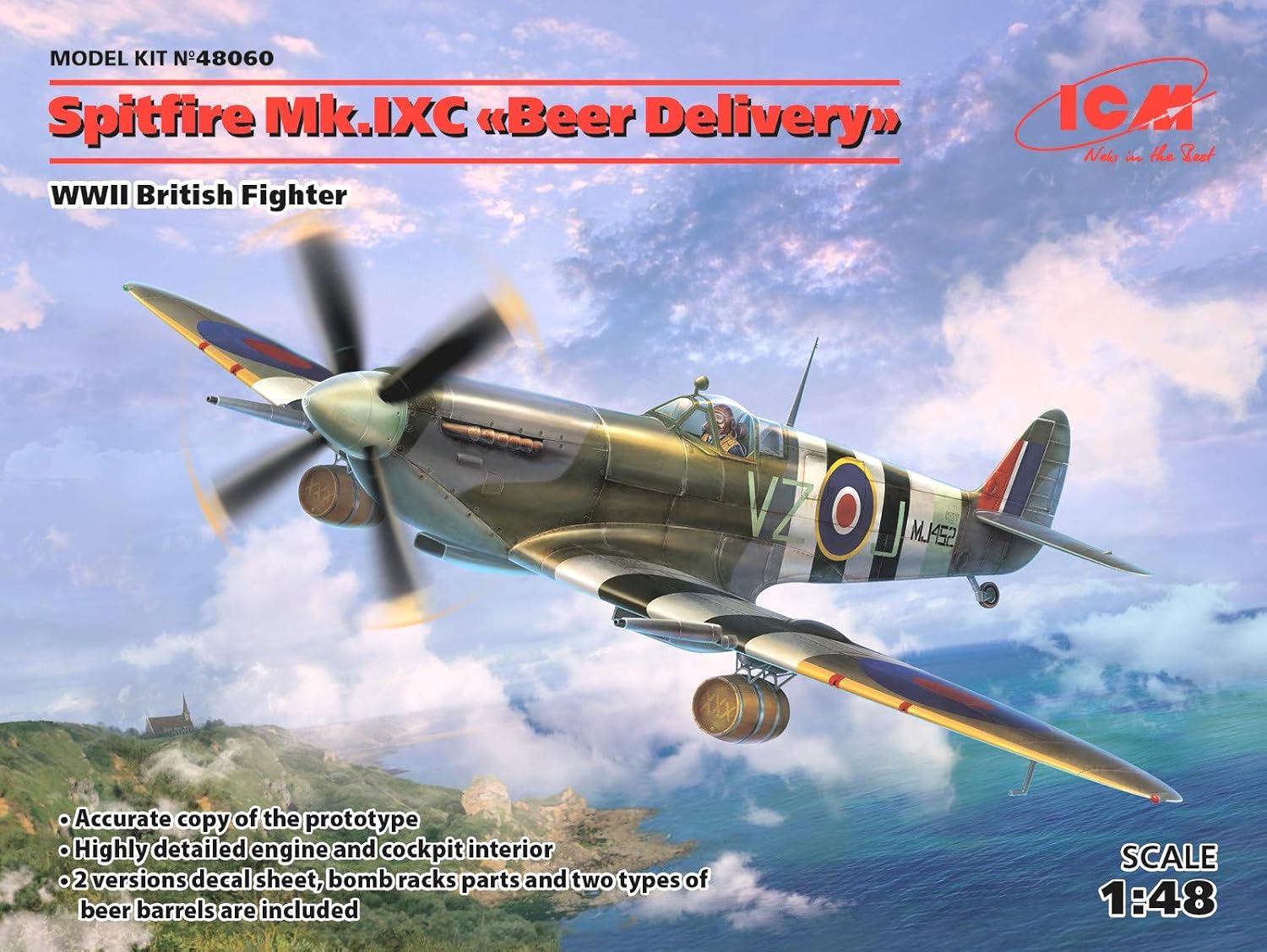 ICM 1/48 Spitfire Mk.IXC 'Beer Delivery' WWII British Fighter Scale Model Kit