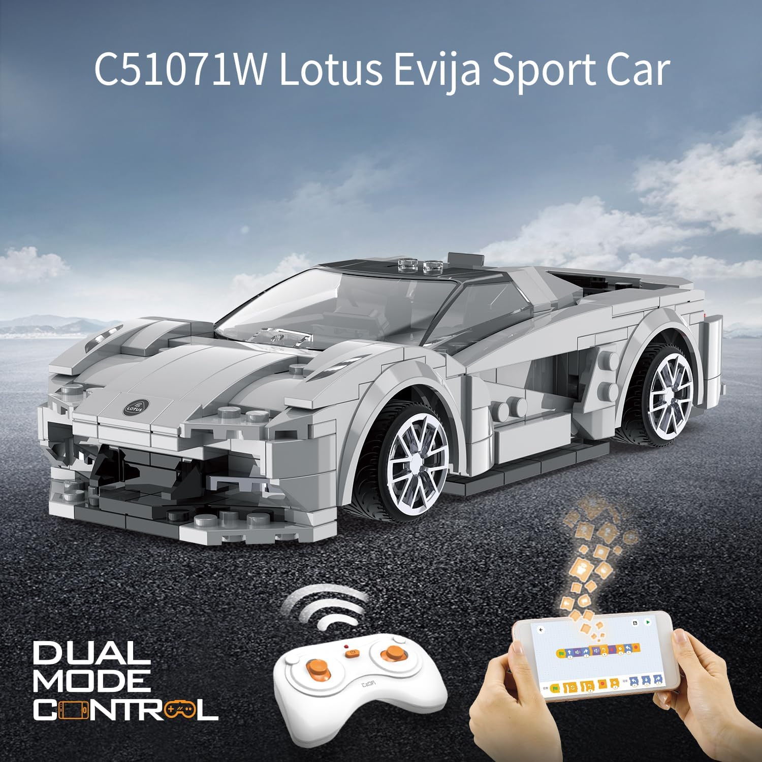 Cada 1:20 RC Lotus Evija Sports Car 308 pcs Building Block Brick Set C51071W