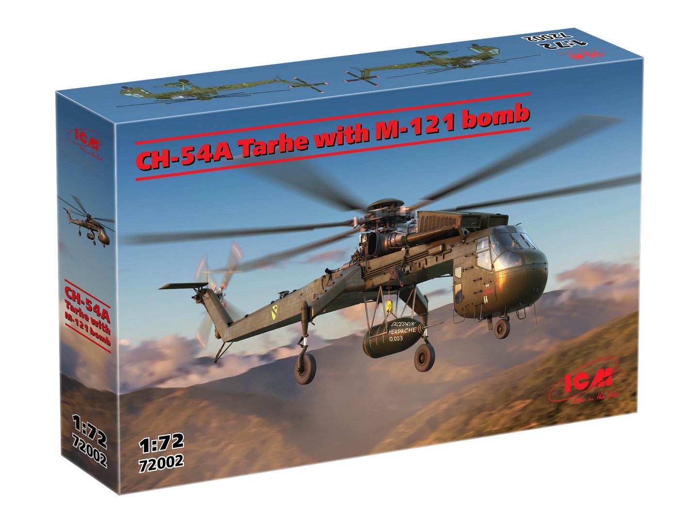 ICM 1/72 Sikorsky CH-54A Tarhe Helicopter with M-121 Bomb Scale Model Kit