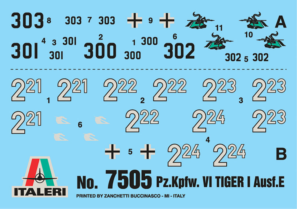 Italeri Pz.Kpfw.VI Tiger I Ausf E. (with 2 Models) 1/72 Model Kit