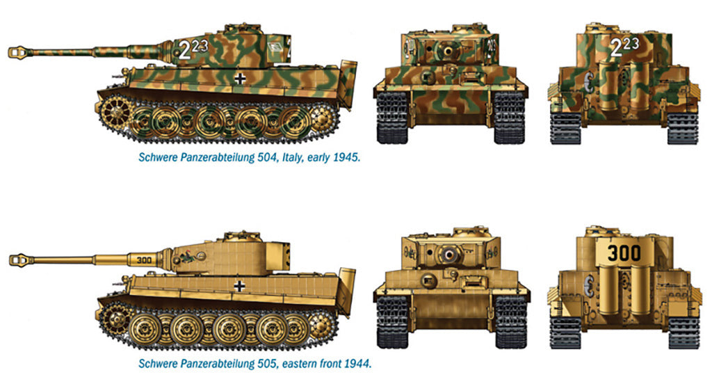 Italeri Pz.Kpfw.VI Tiger I Ausf E. (with 2 Models) 1/72 Model Kit
