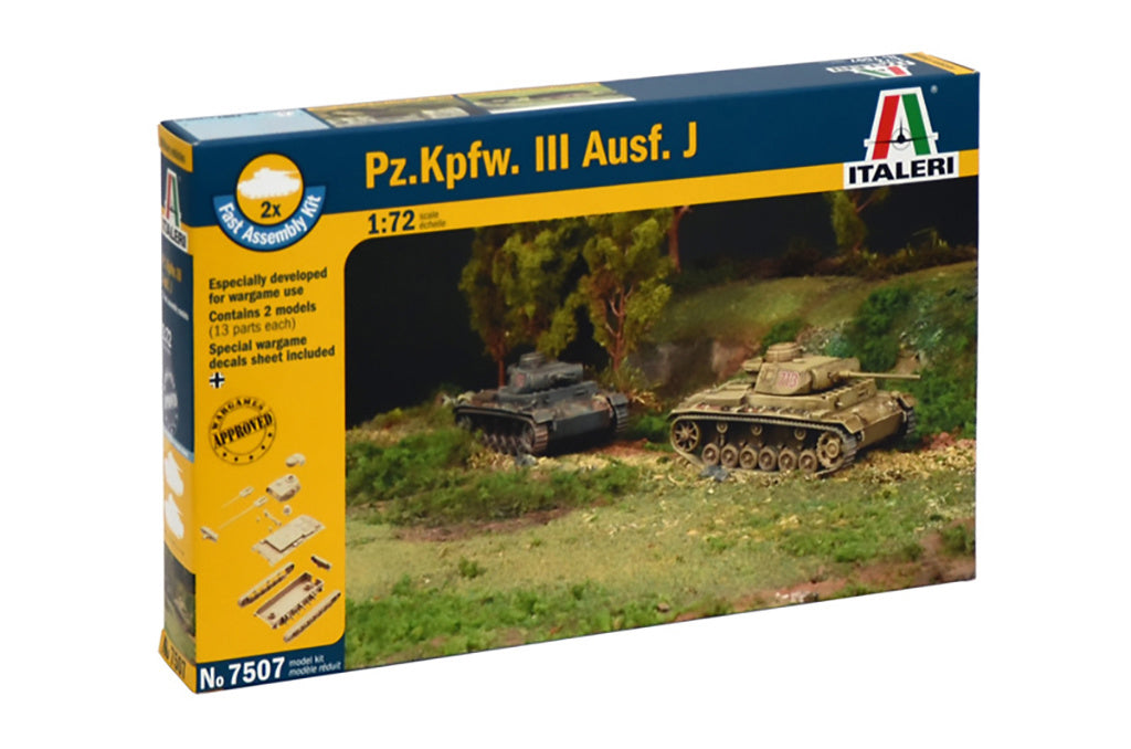 Italeri 1/72 Pz.Kpfw. III Ausf. J (with 2 Models) Tank Military Model Kit