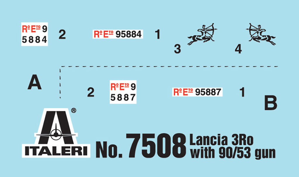 Italeri 1/72  AUTOCANNONE RO3 WITH 90/53 AA quick build model figures kit 7508