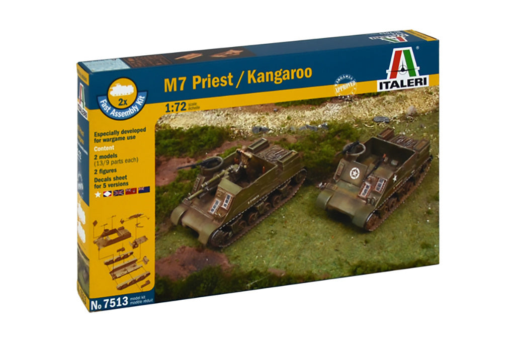 Italeri 1/72 M7 PRIEST/KANGAROO - FAST ASSEMBLY Model Tank Kit 7513