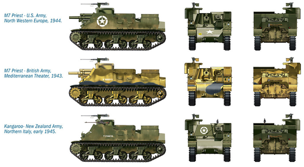 Italeri 1/72 M7 PRIEST/KANGAROO - FAST ASSEMBLY Model Tank Kit 7513