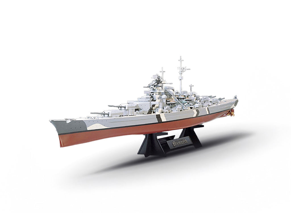 Tamiya 1/3500 German Battleship Bismarck with Stand Model Kit 78013