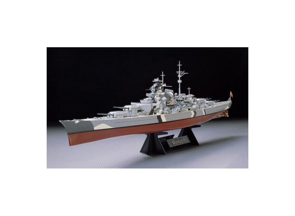 Tamiya 1/3500 German Battleship Bismarck with Stand Model Kit 78013