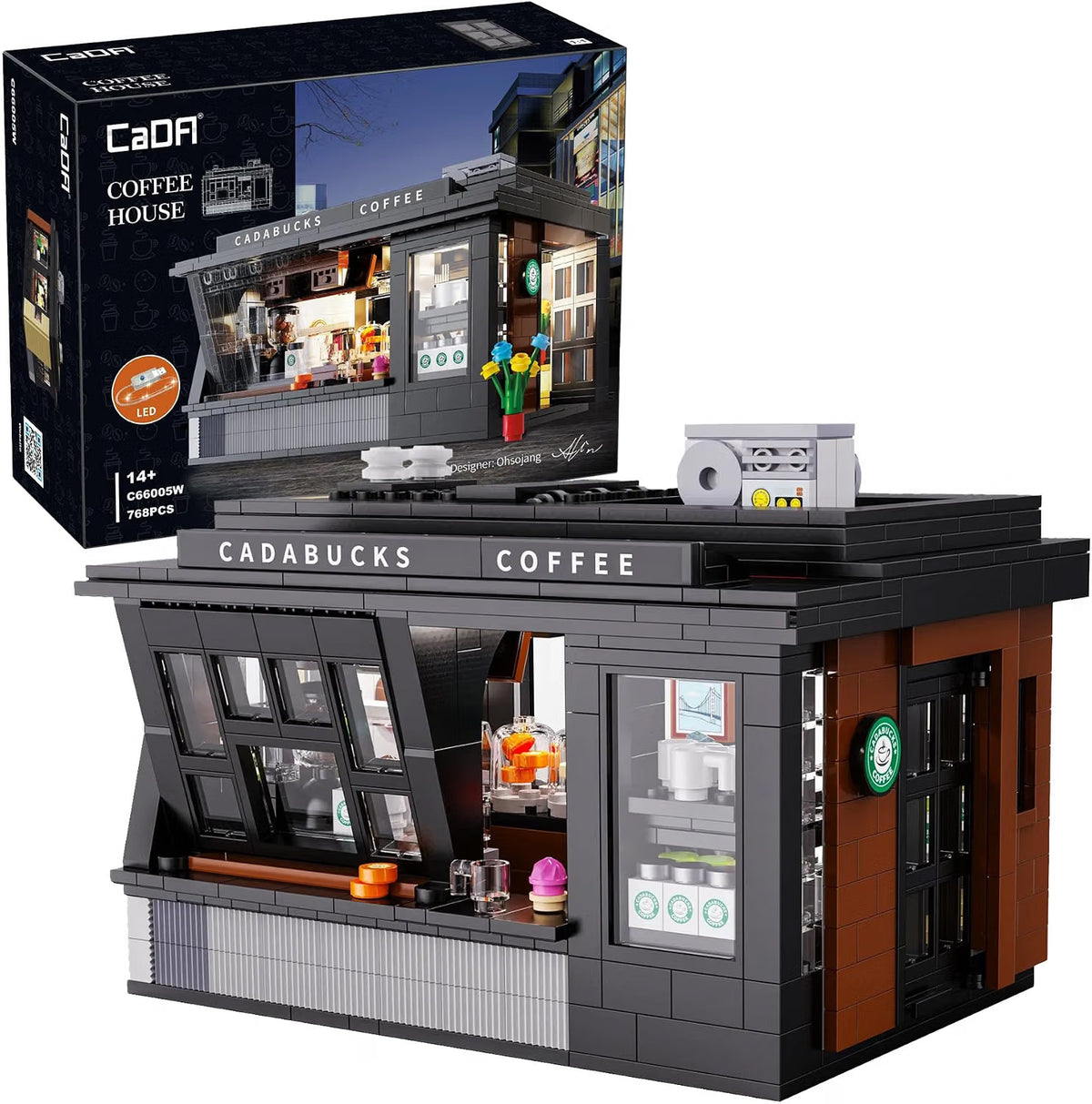 CaDA Street Coffee House - 768 Piece Brick Build Model Kit