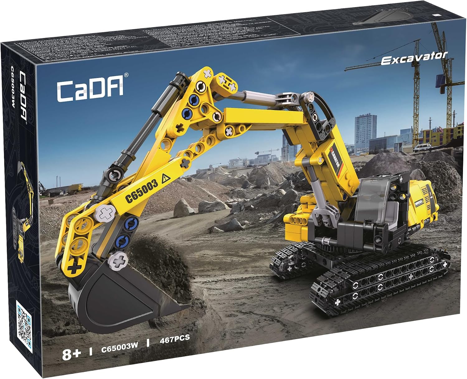 CaDA 360 Excavator Digger - 467 pcs Brick Model Kit C65003W