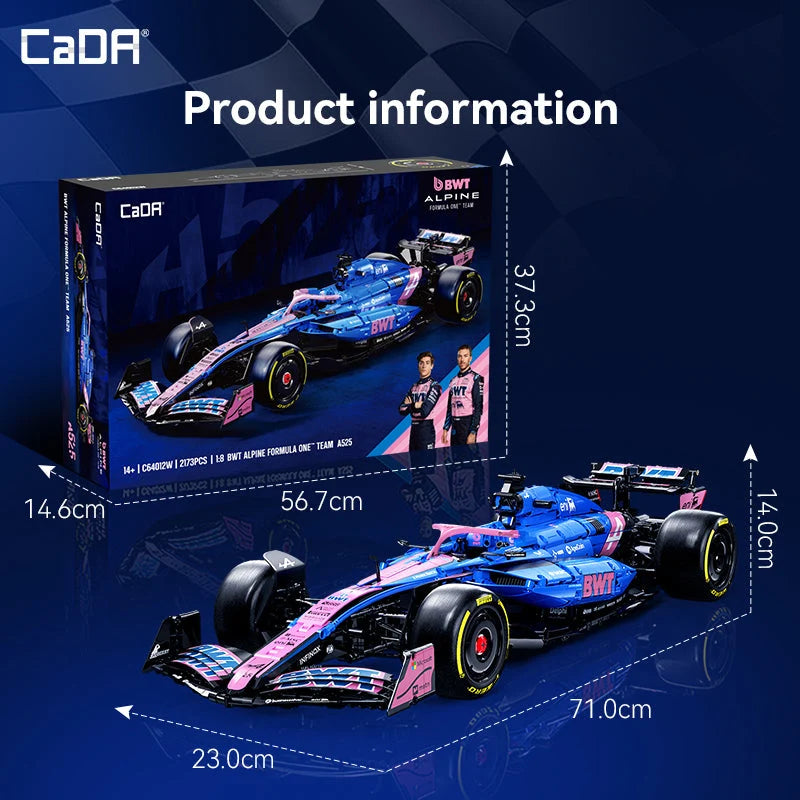 CaDA 1:8 BWT Alpine F1 Team A525 Racing Car 2173 pcs C64012W