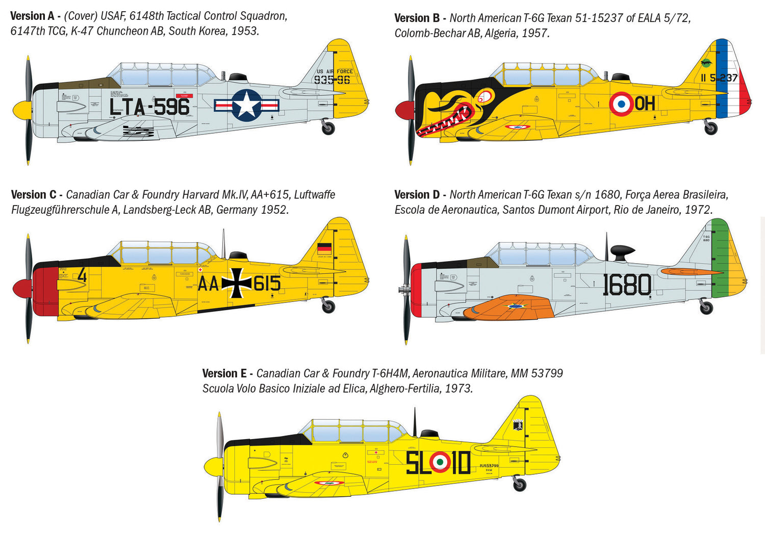 Italeri North American T-6G Texan Trainer Aircraft 1/48 Model Kit