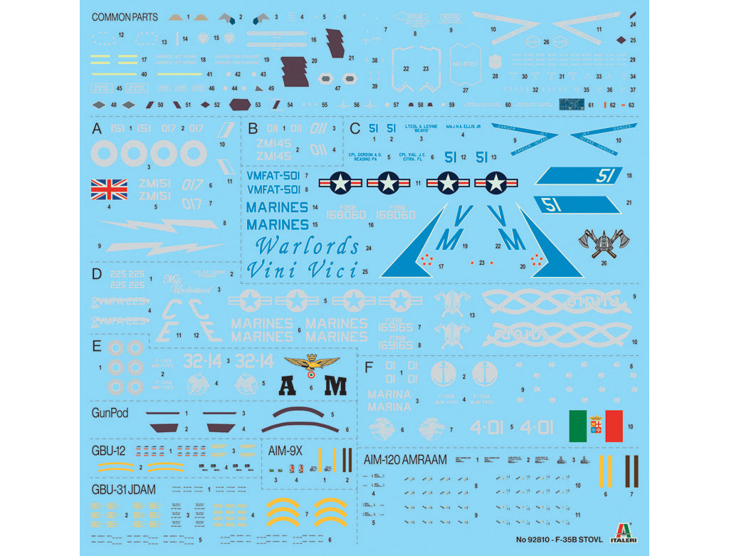Italeri 1/48 F-35B Lightning II Scale model Fighter Jet kit 92180