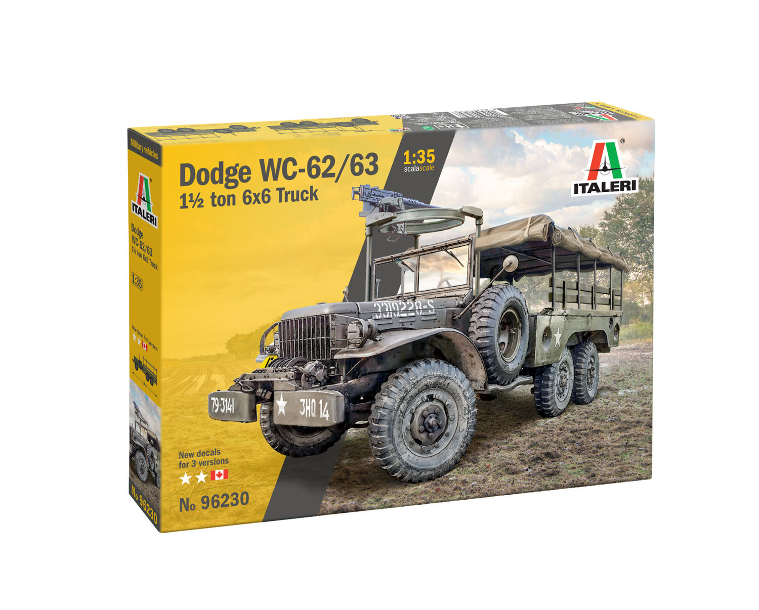 Italeri Dodge WC62 1/½ ton 6x6 Truck 1/35 Scale Military Model Kit
