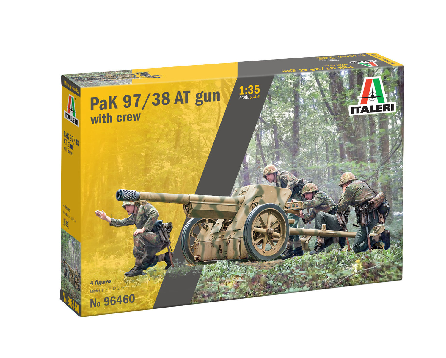 Italeri model military kit Pak 97/38 Anti-Tank Gun with Crew 1/35 Scale 96460