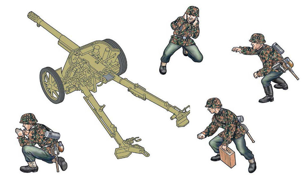 Italeri model military kit Pak 97/38 Anti-Tank Gun with Crew 1/35 Scale 96460