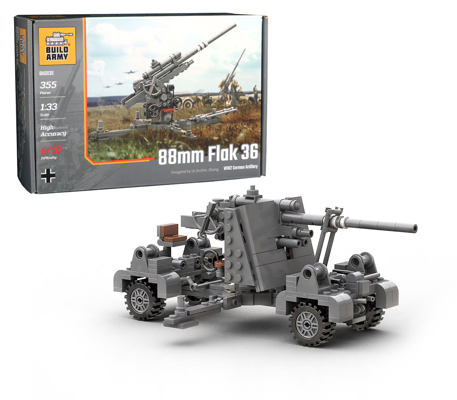 88mm Flak 36 Artillery Military Building Block Set