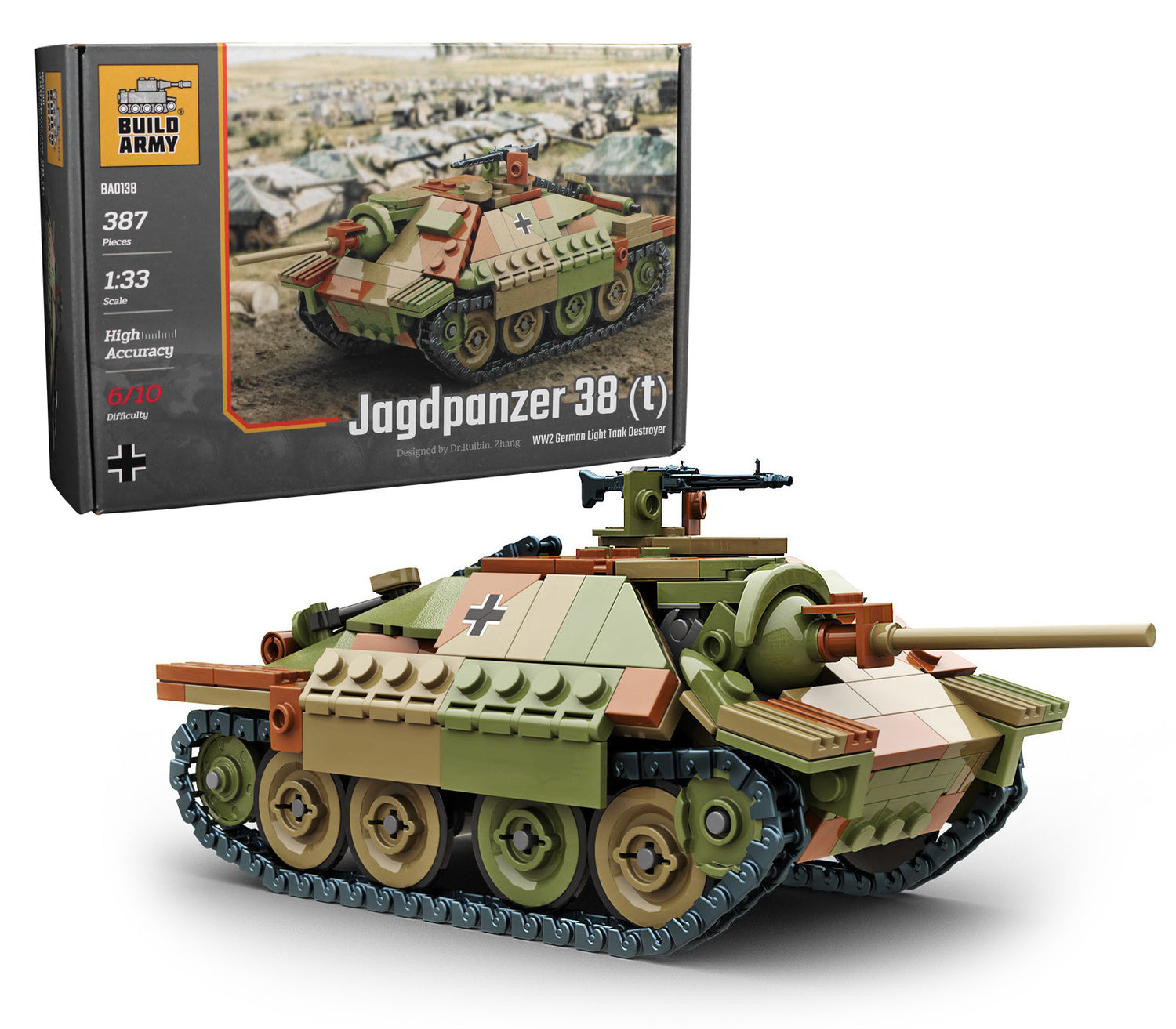 Jagdpanzer 38t Hetzer Light Tank Destroyer Building Block Set