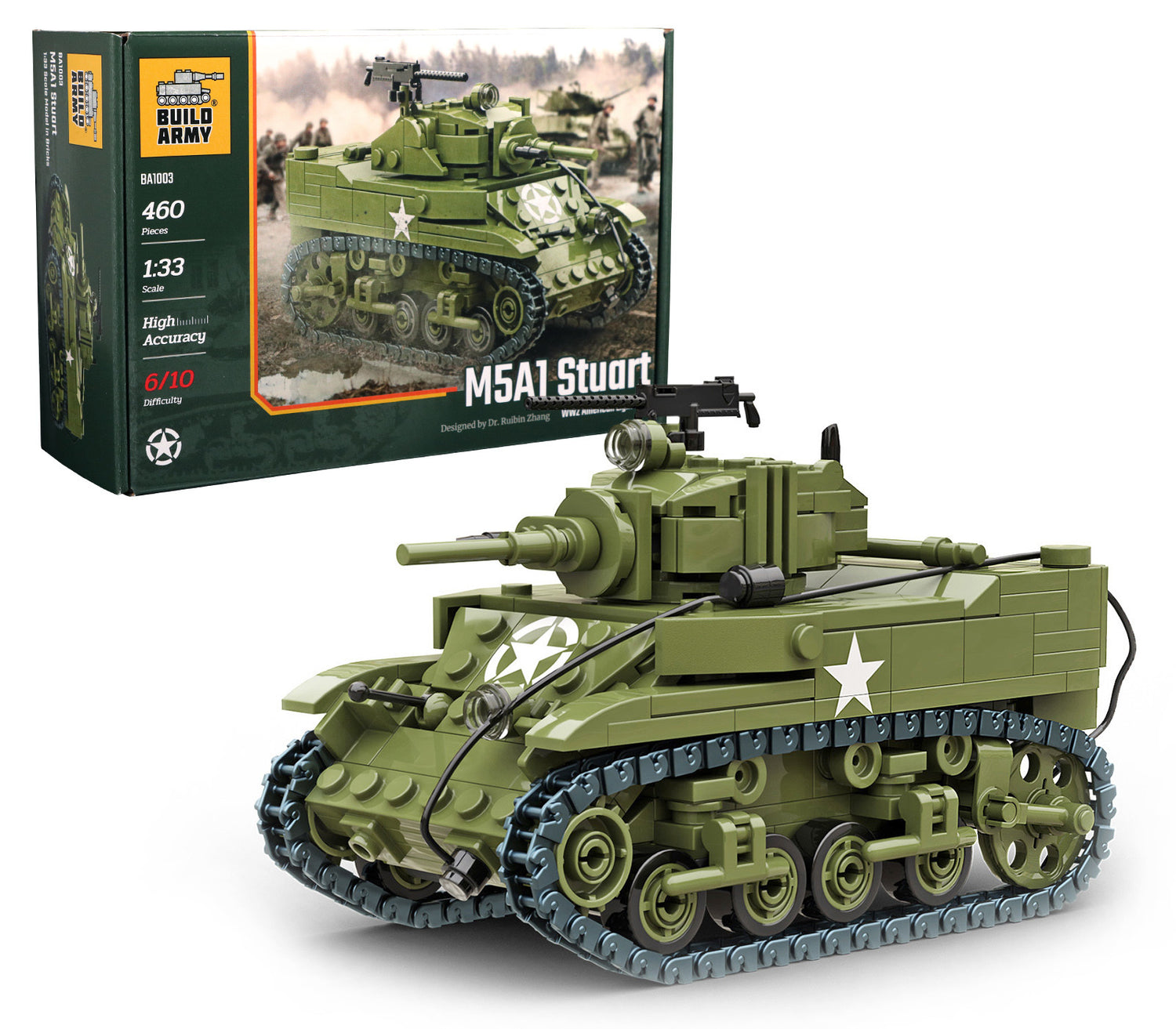 M5A1 Stuart Light Tank Buildamy Military Building Block Set