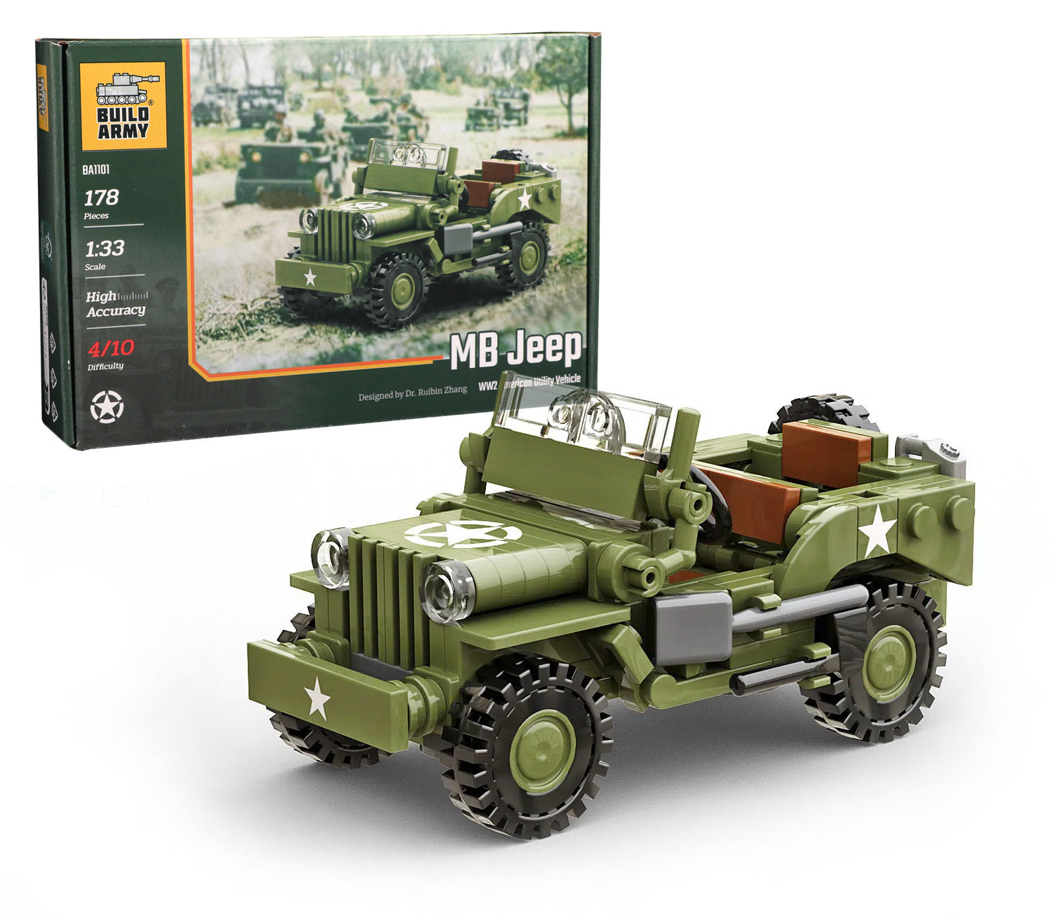 Willys MB Jeep Utility Vehicle Buildamy Military Building Block Set