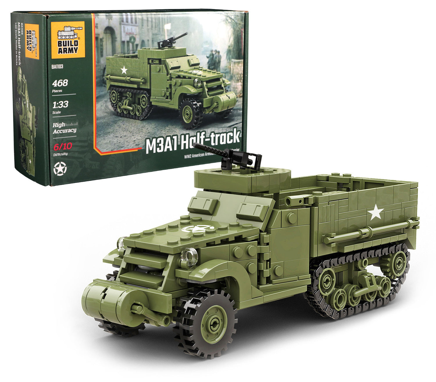 M3A1 Half-Track APC Buildamy Military Building Block Set