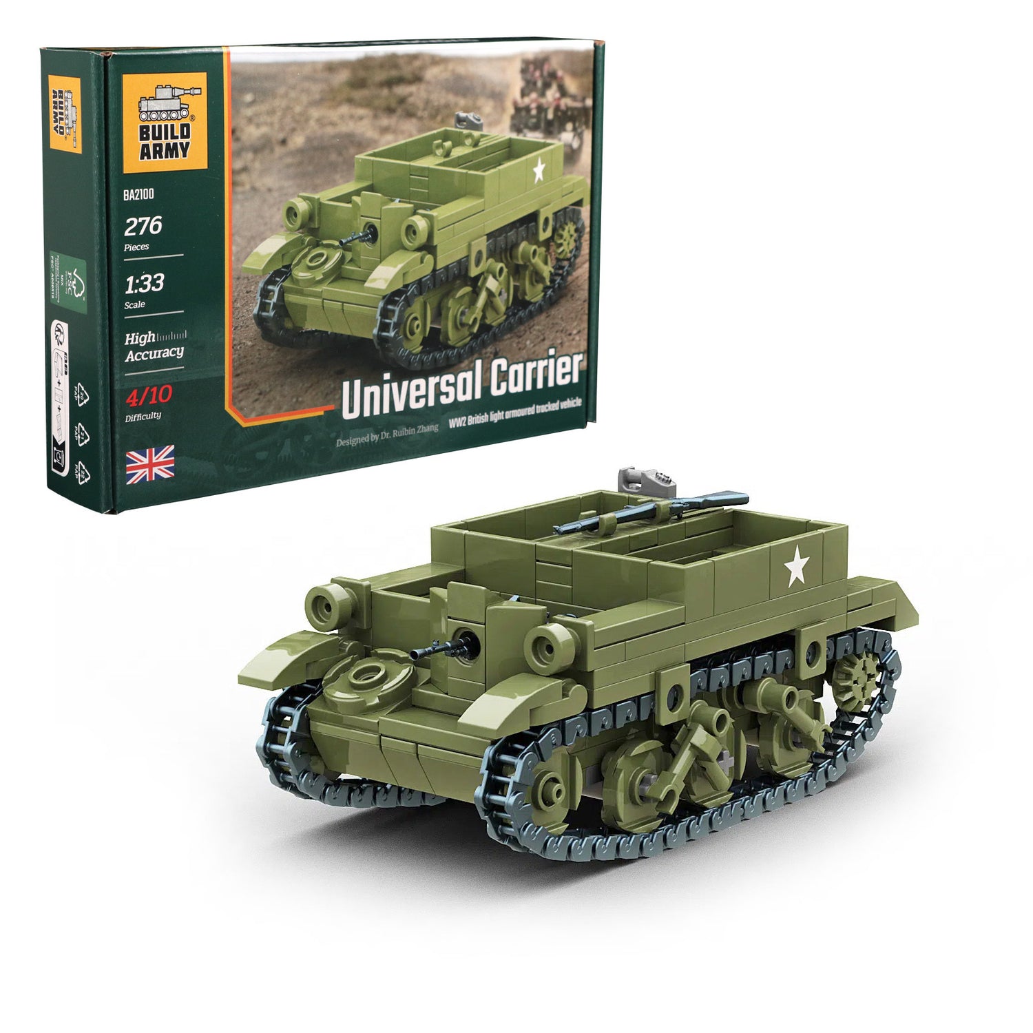 Carrier Armoured Tracked Vehicle Buildamy Military Building Block Set