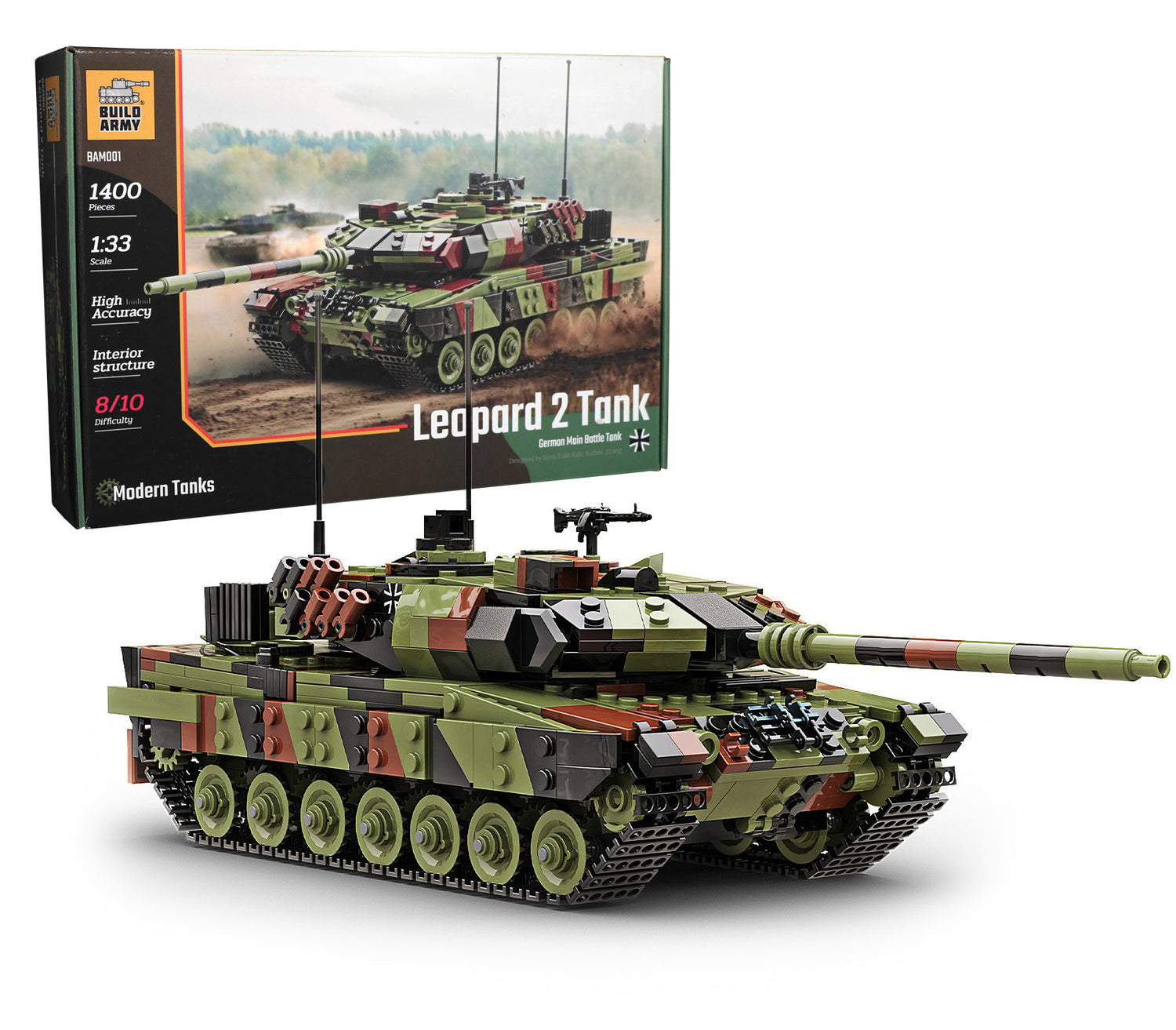 Leopard 2A6 Main Battle Tank Military Building Block Set