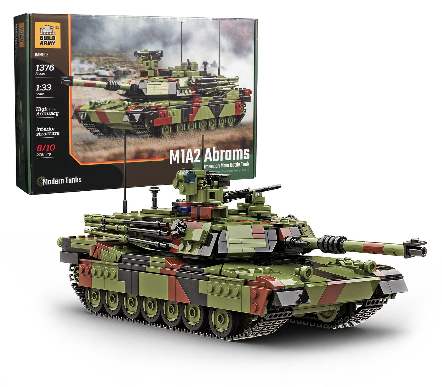 M1A2 Abrams Main Battle Tank Military Building Block Set