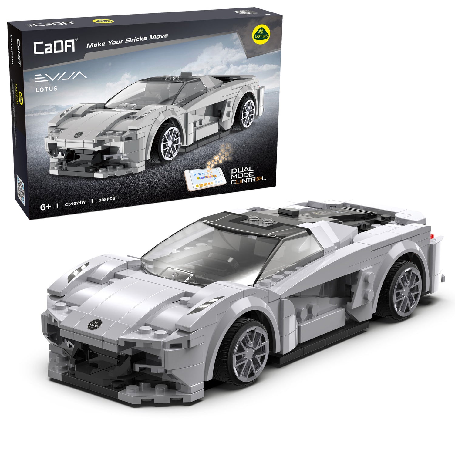 Cada 1:20 RC Lotus Evija Sports Car 308 pcs Building Block Brick Set C51071W
