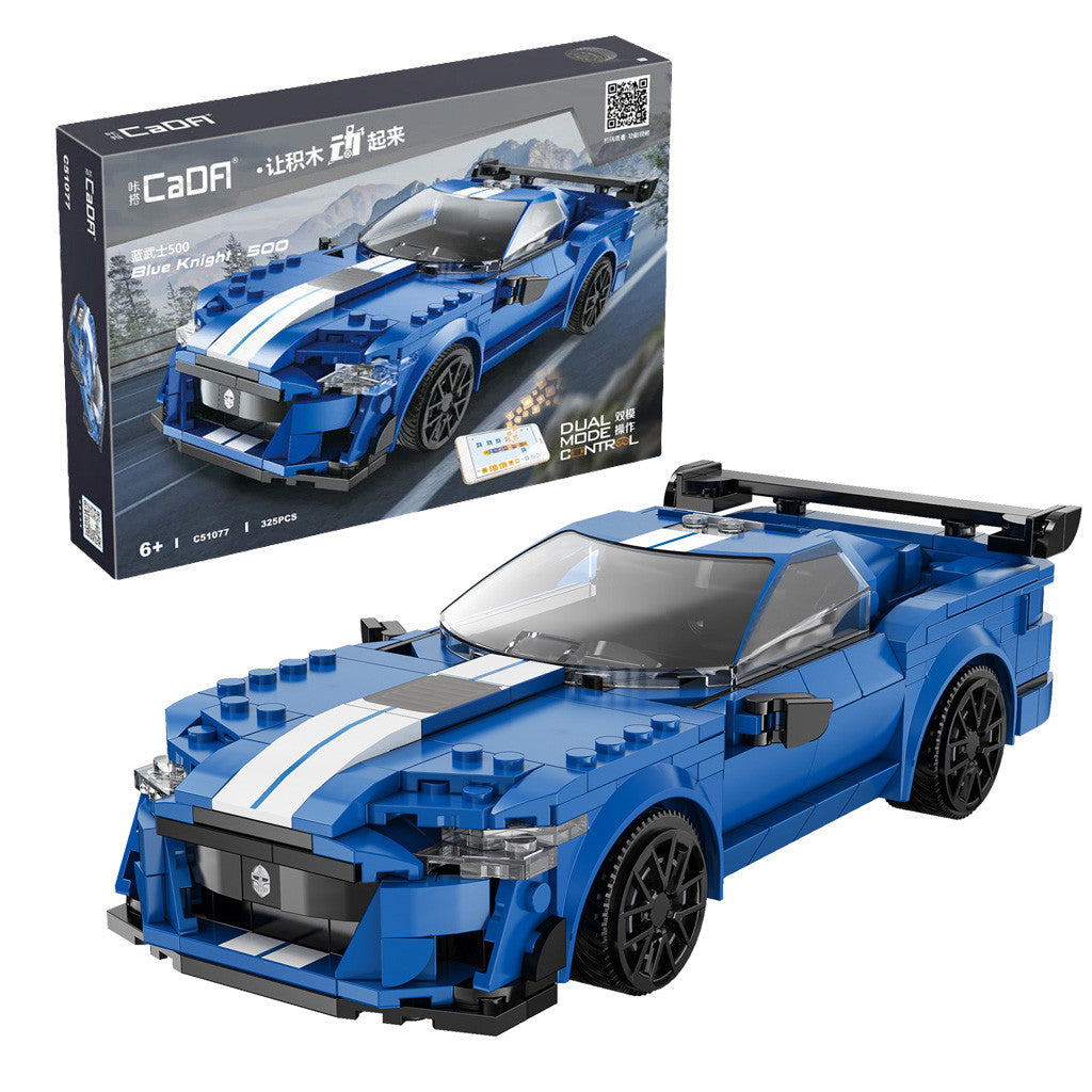 CaDA 1/20 Blue Knight Sports Car - 325 pcs Building Block RC Car Set
