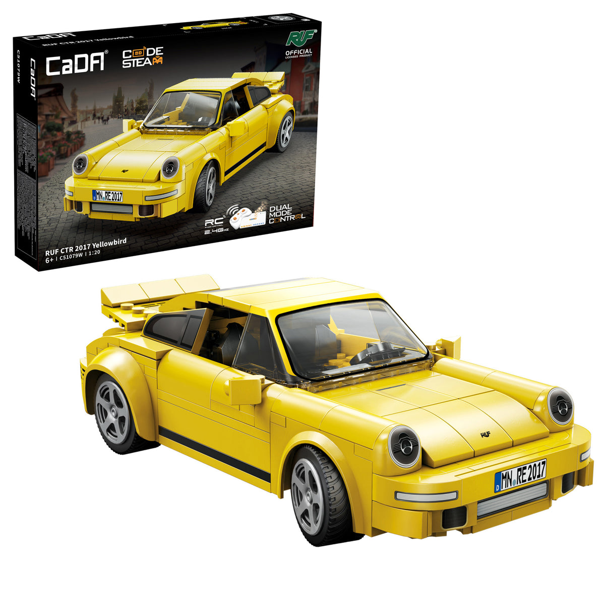 CaDA 1/20 RUF CTR 2017 Yellowbird -  222 pcs Car Building Block Set C51079W