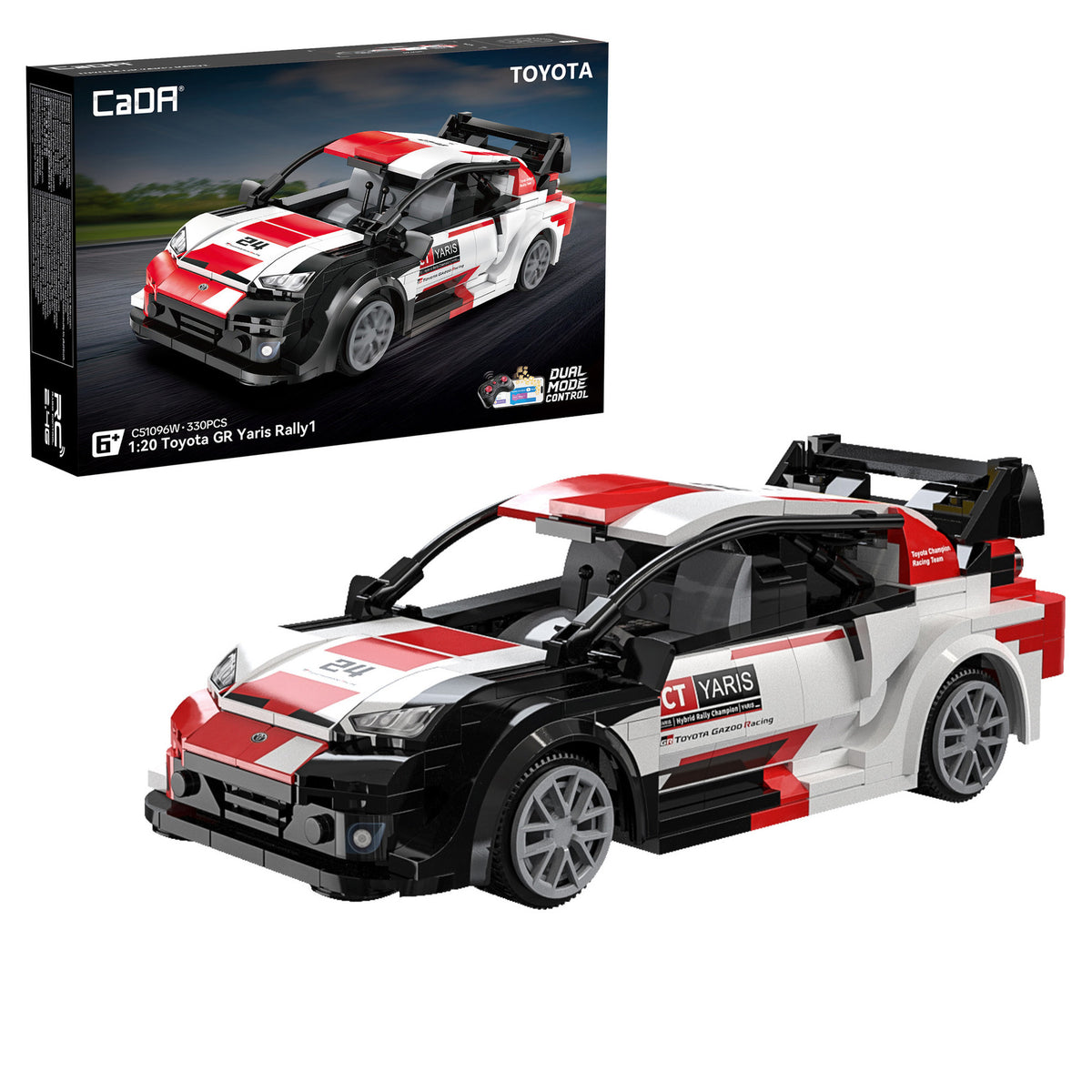 CaDA 1:20 Toyota GR Yaris Rally 1 Car - 330 pcs Building Block RC Set