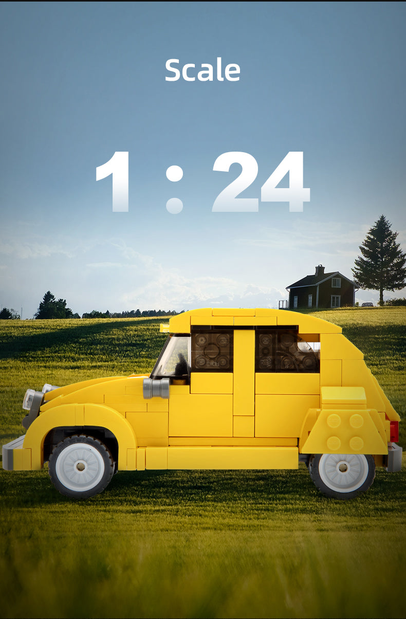CaDA 1:24 Citroen 2CV Retro Car - 298 pcs Building Brick Block Set C55021W