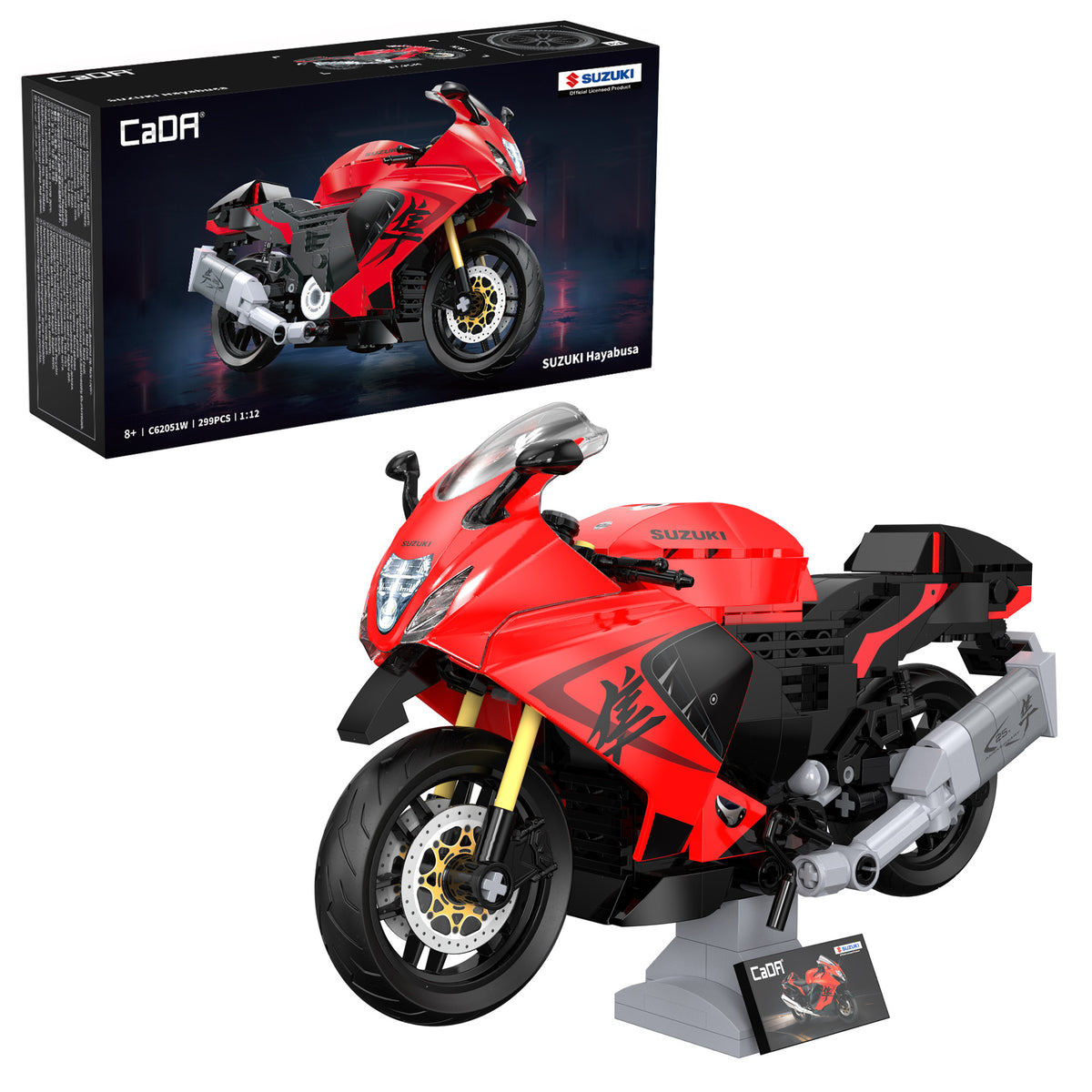 CaDA 1:12 Suzuki Hayabusa Motorbike - 299 pcs Building Block Set C62051W