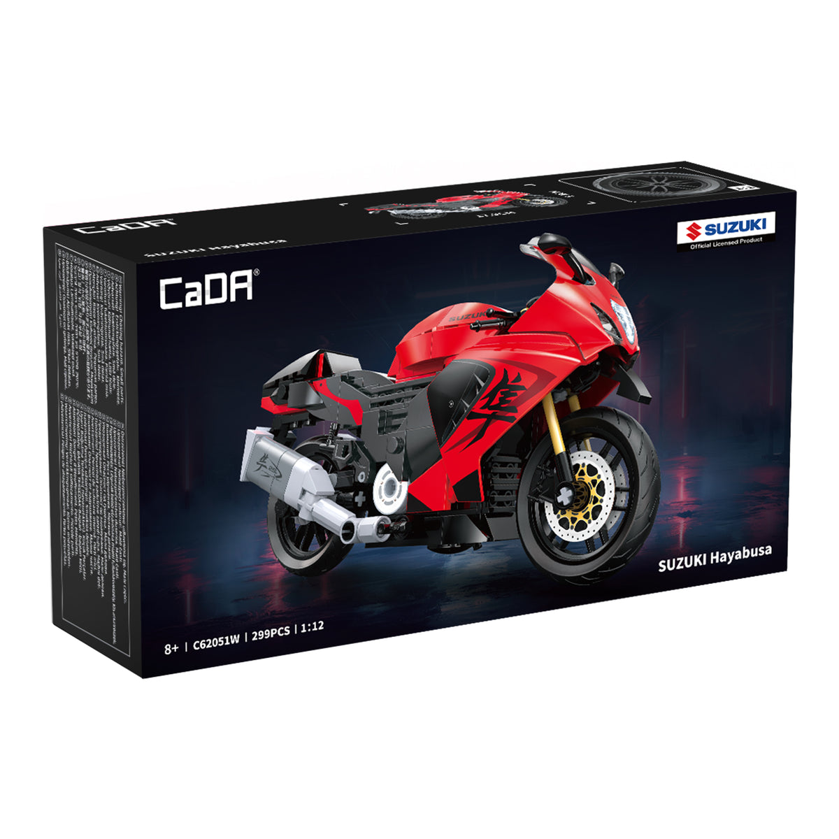 CaDA 1:12 Suzuki Hayabusa Motorbike - 299 pcs Building Block Set C62051W