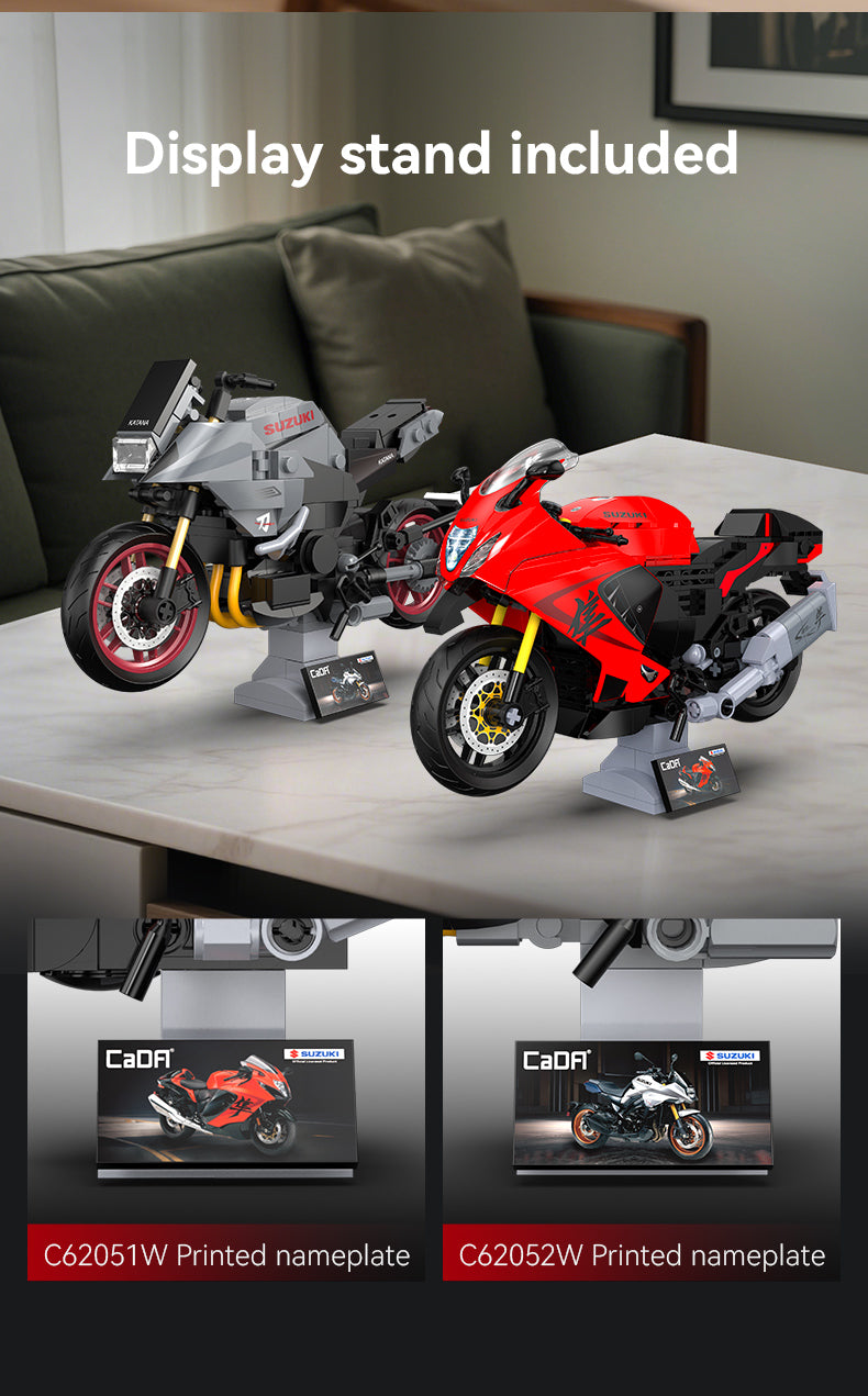CaDA 1:12 Suzuki Hayabusa Motorbike - 299 pcs Building Block Set C62051W